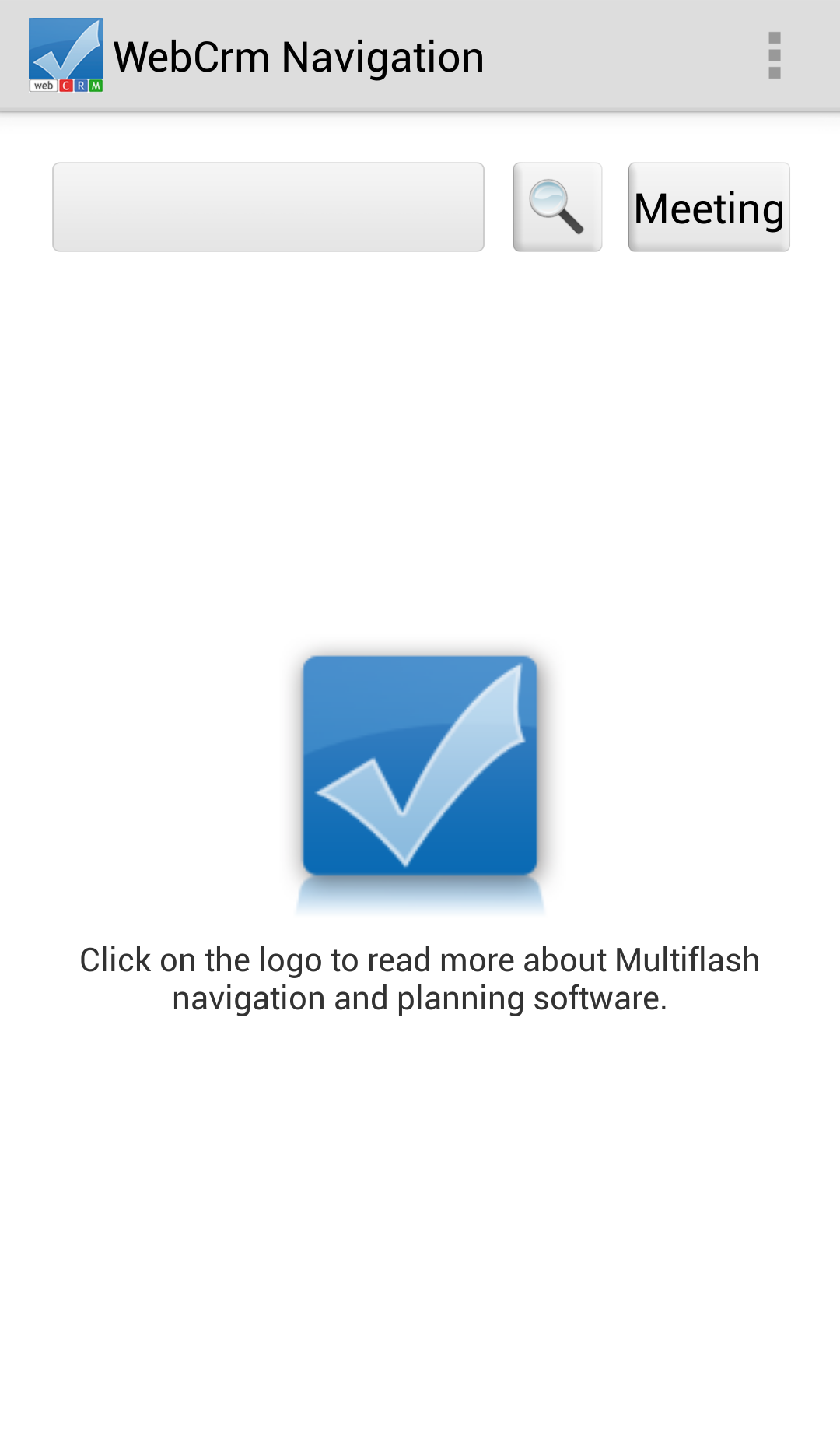 Android application webCRM Navigation screenshort