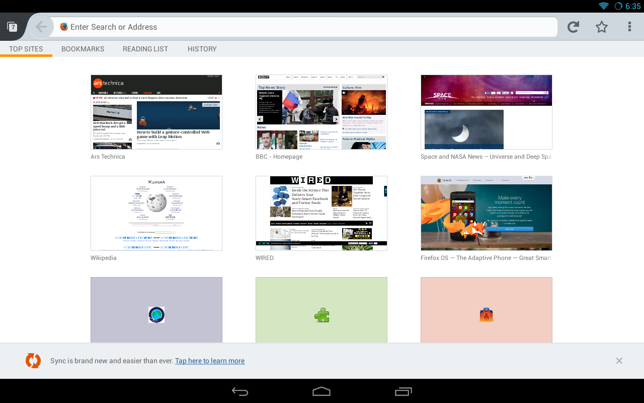 Firefox Browser for Android screenshot