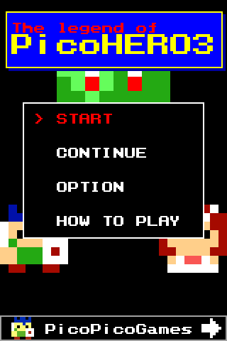 The legend of PicoHERO3 Screen 1