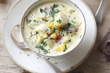 Chunky sweetcorn, haddock & potato soup