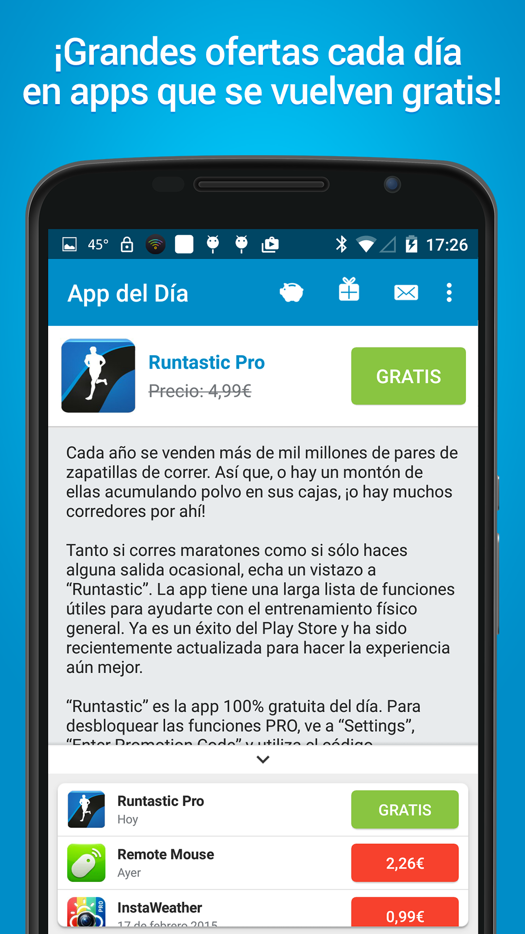 Android application App of the Day - 100% Free screenshort