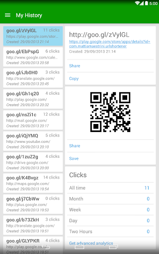 ดาวน์โหลด goo.gl URL ให้สั้นลง รุ่น 1.3.0 สำหรับ Android