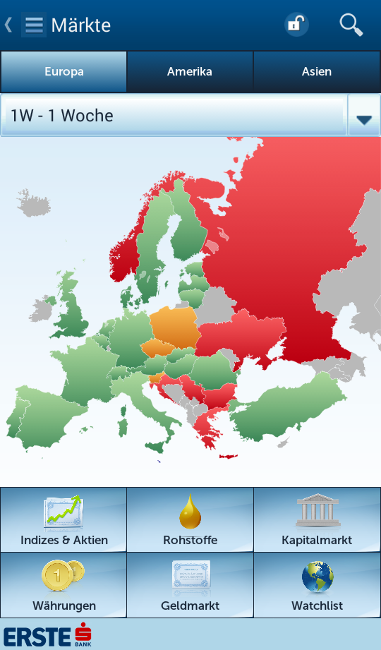 Android application Erste Investment screenshort