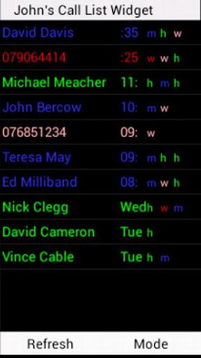 John's Call List Widget
