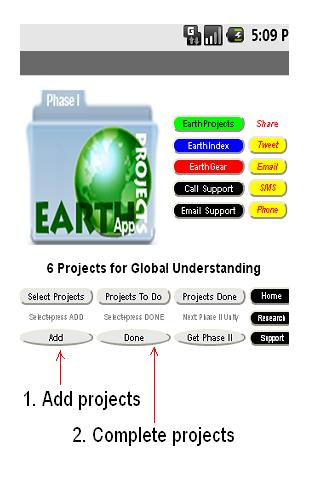 Earth Projects App Phase 1