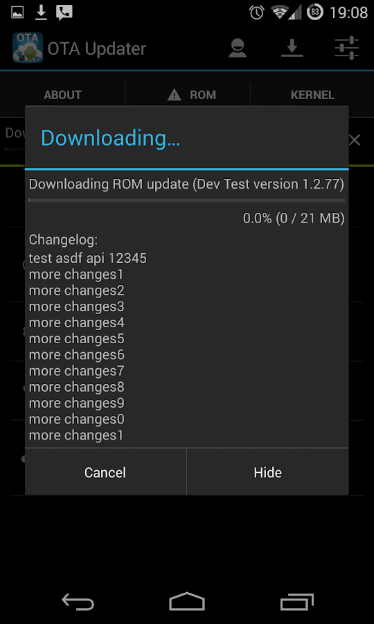 Ota Update Center Screenshot