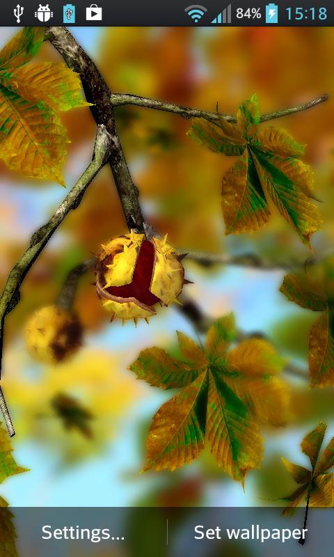 Android application Autumn Leaves in HD Gyro 3D XL  Parallax Wallpaper screenshort