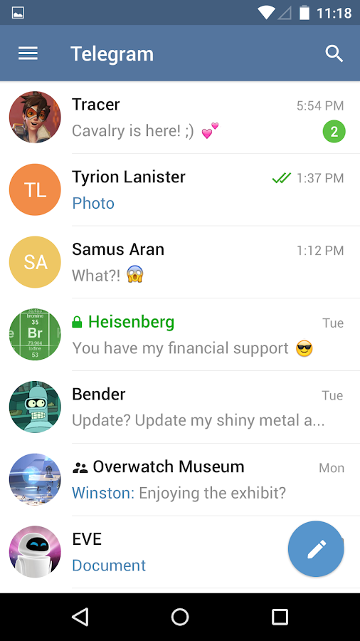   Telegram: captura de pantalla 
