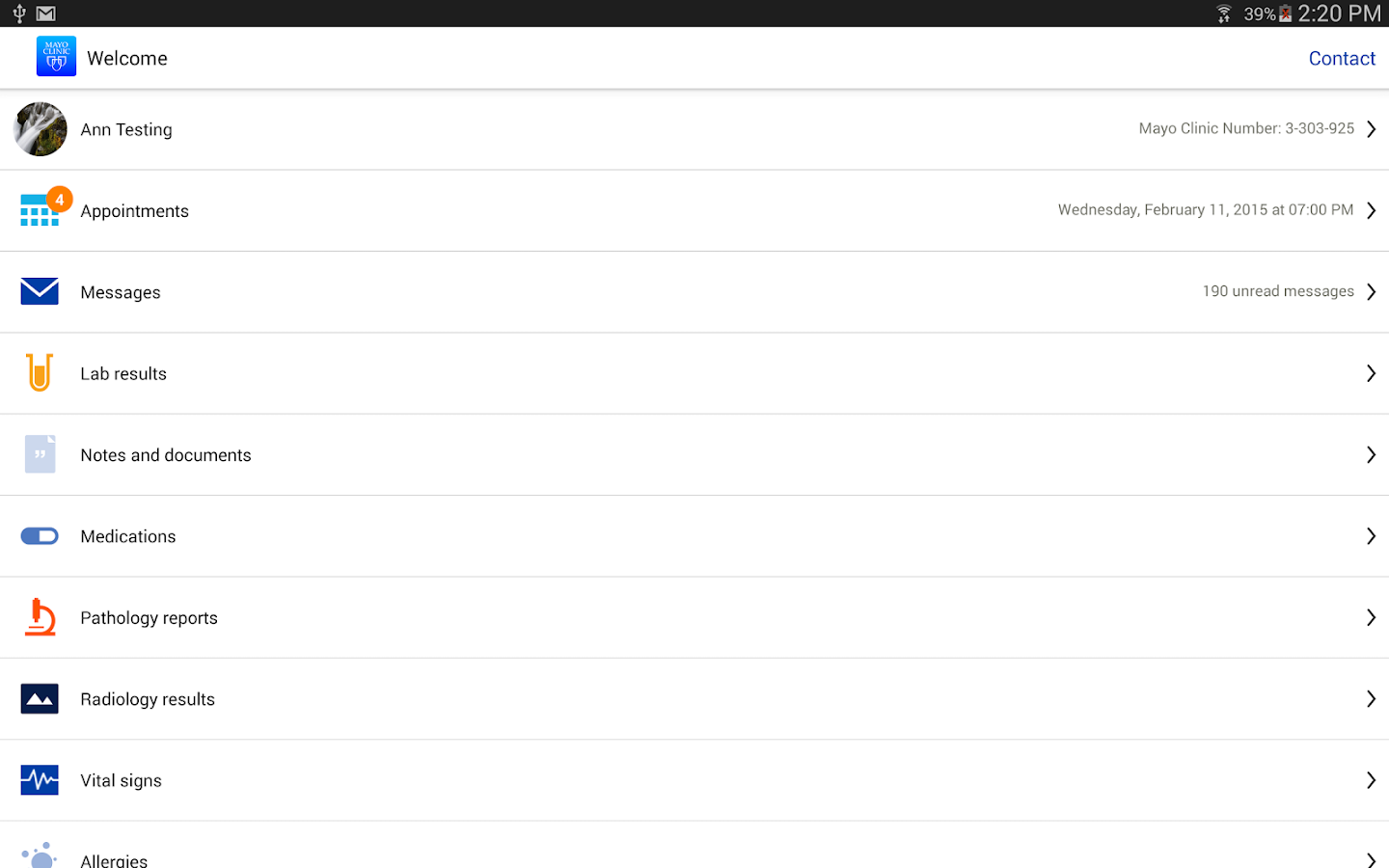   Mayo Clinic: captura de pantalla 