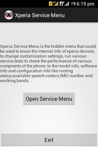 Xperia Service Menu