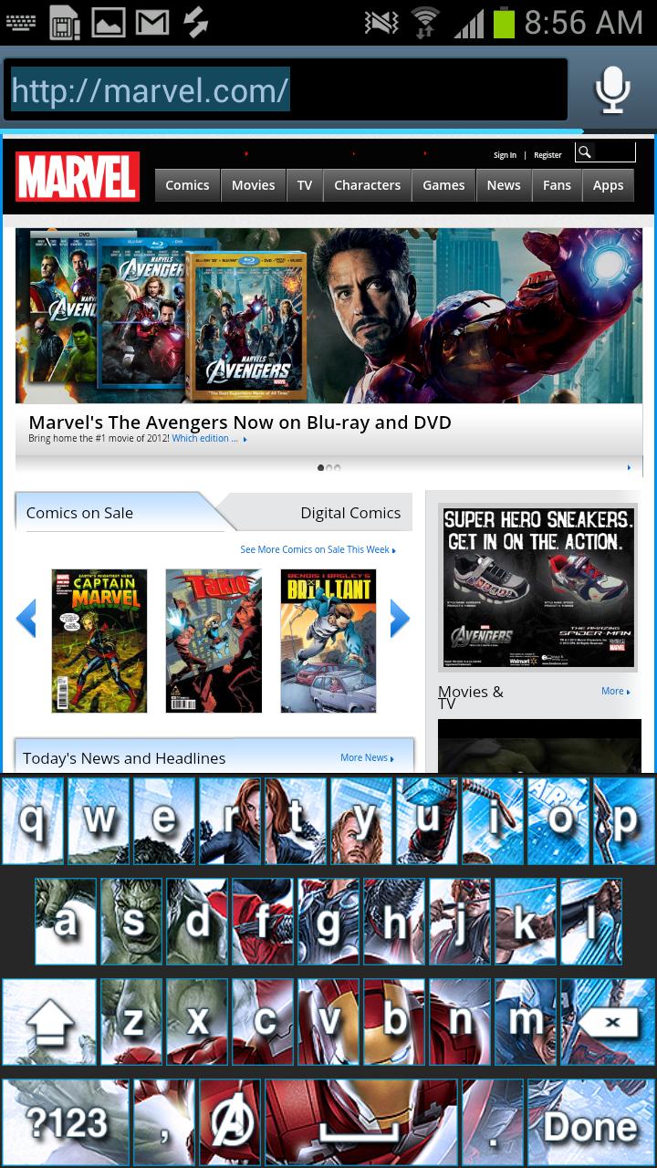 Android application Avengers Keyboard Skins screenshort