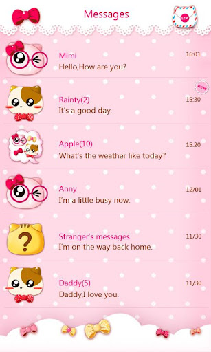 【免費個人化App】GO SMS PRO PINKYCAT THEME-APP點子