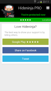 Hideninja VPN PRO for Android - screenshot thumbnail