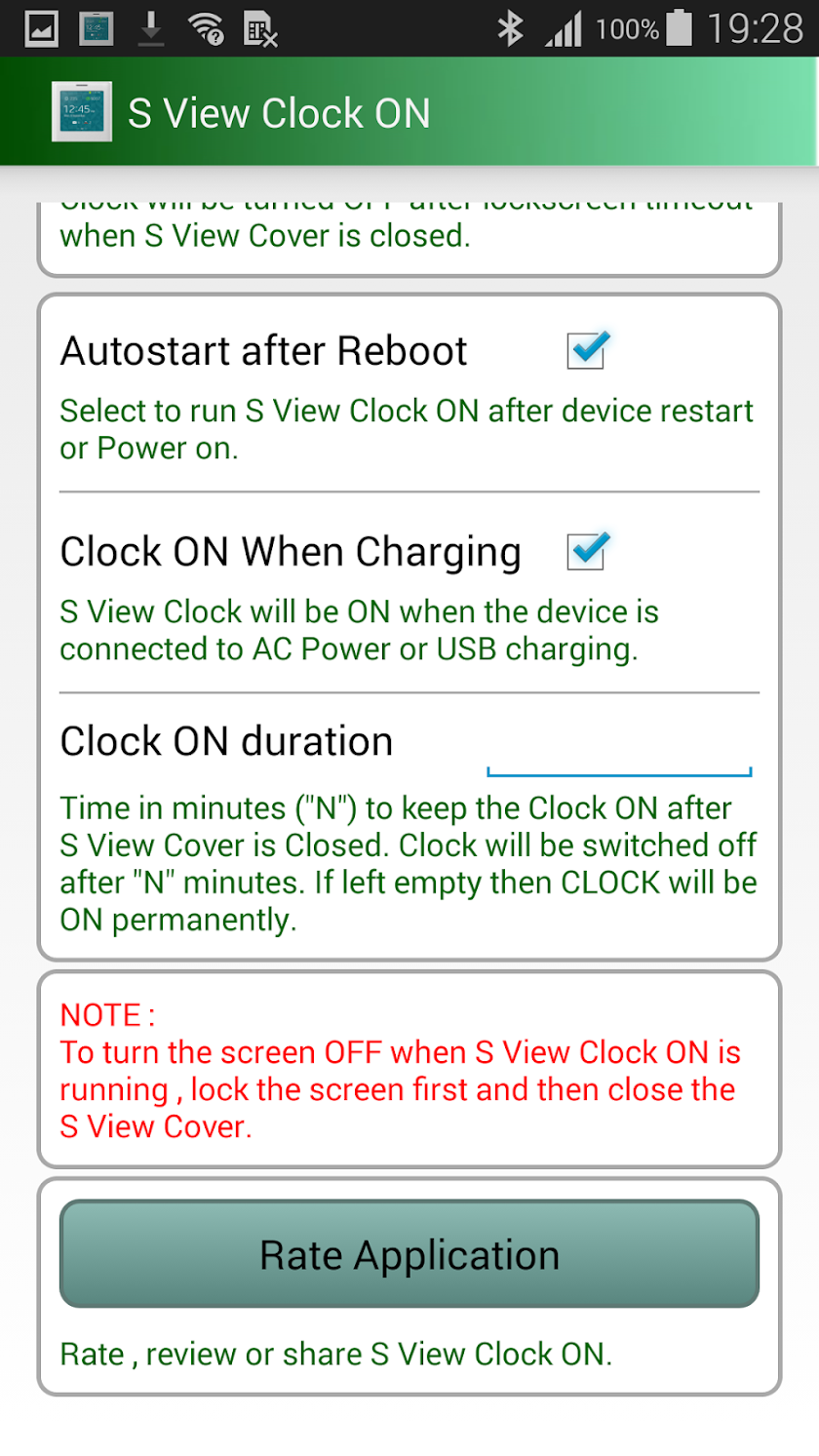 S View Clock ON Screen 3