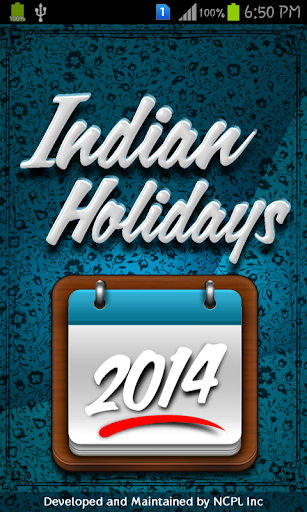 Indian Holidays List 2014