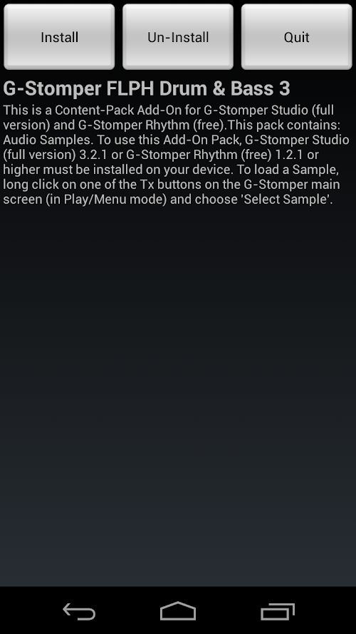 Android application G-Stomper FLPH Drum &amp; Bass 3 screenshort