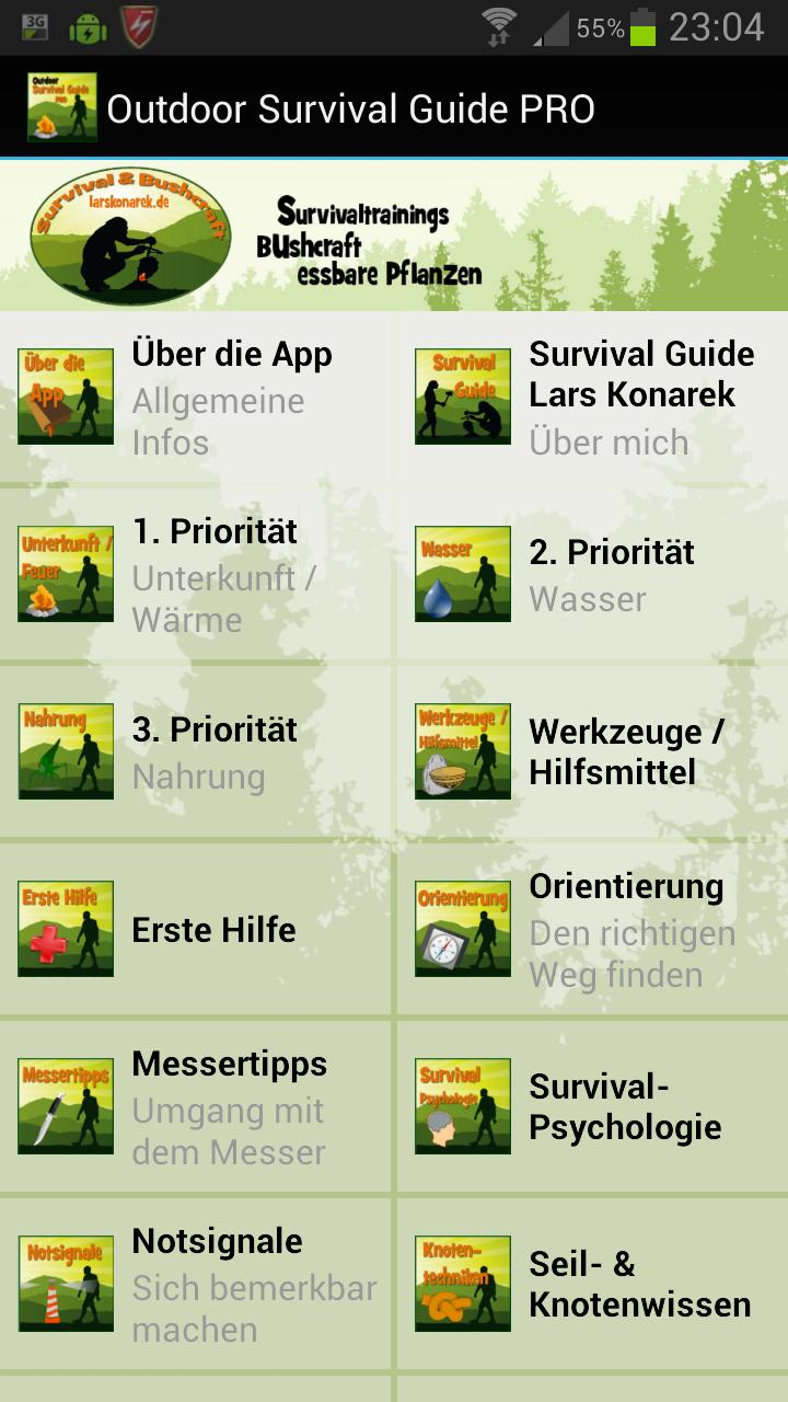 outdoor Survival Guide Screen 1