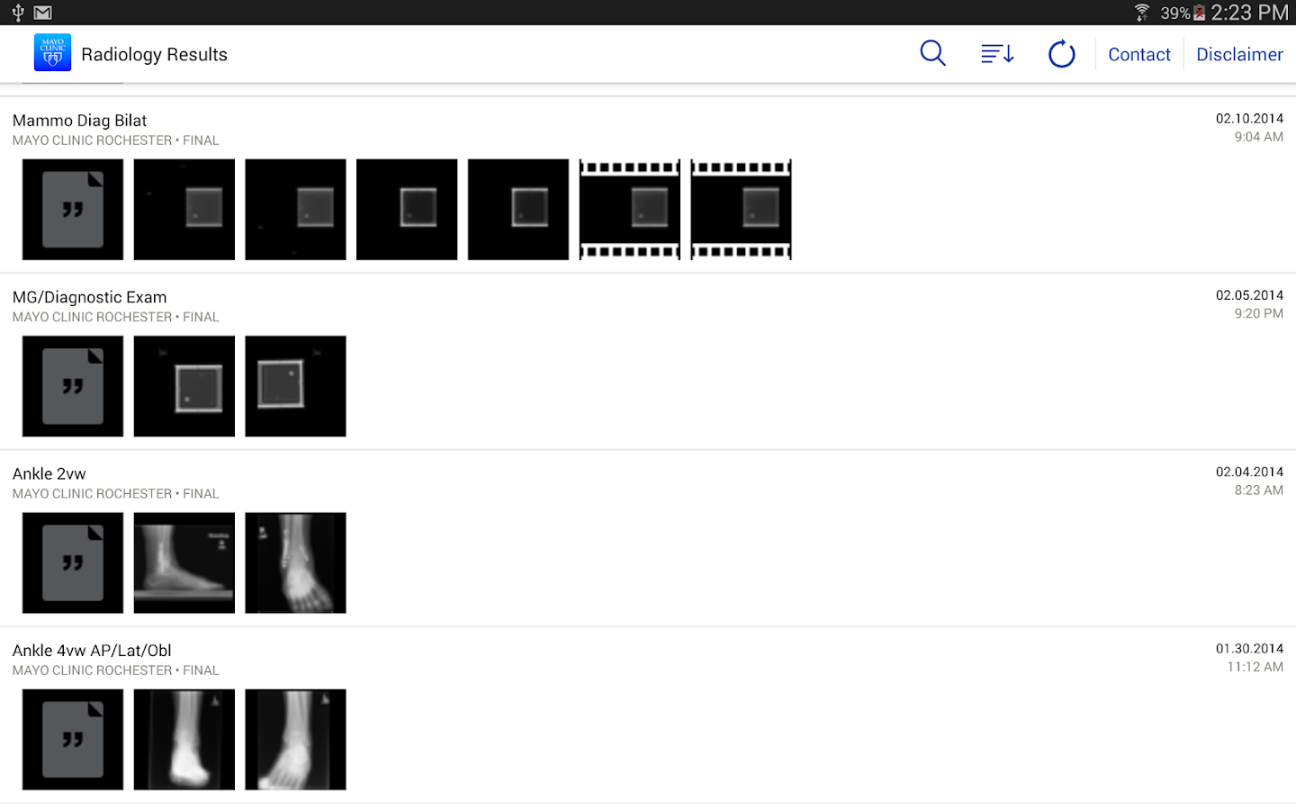   Mayo Clinic: captura de pantalla 