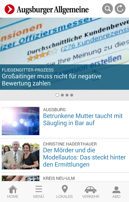 Android application Augsburger Allgemeine Top News screenshort