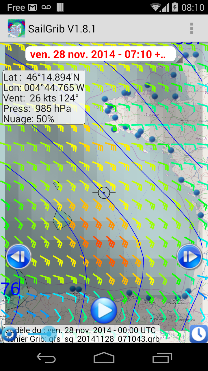 Android application Marine Weather | SailGrib screenshort
