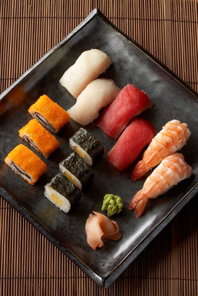 Silk Harvest's fresh sushi plate available during your travels with Celebrity Cruises.