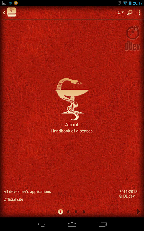 Android application Handbook of diseases screenshort
