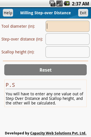 Milling Stepover Distance Calc