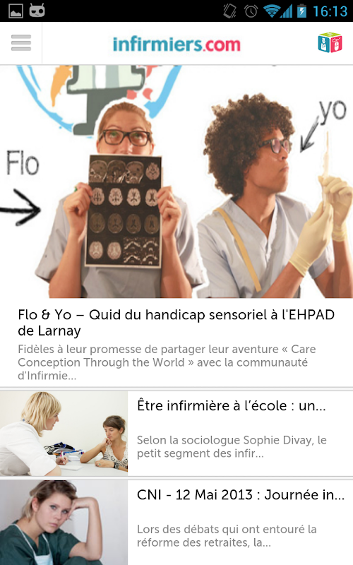 Android application infirmiers.com screenshort