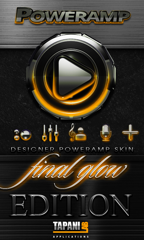 Android application Poweramp skin Orange Glow screenshort