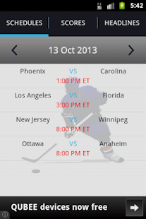 Live Hockey Scores