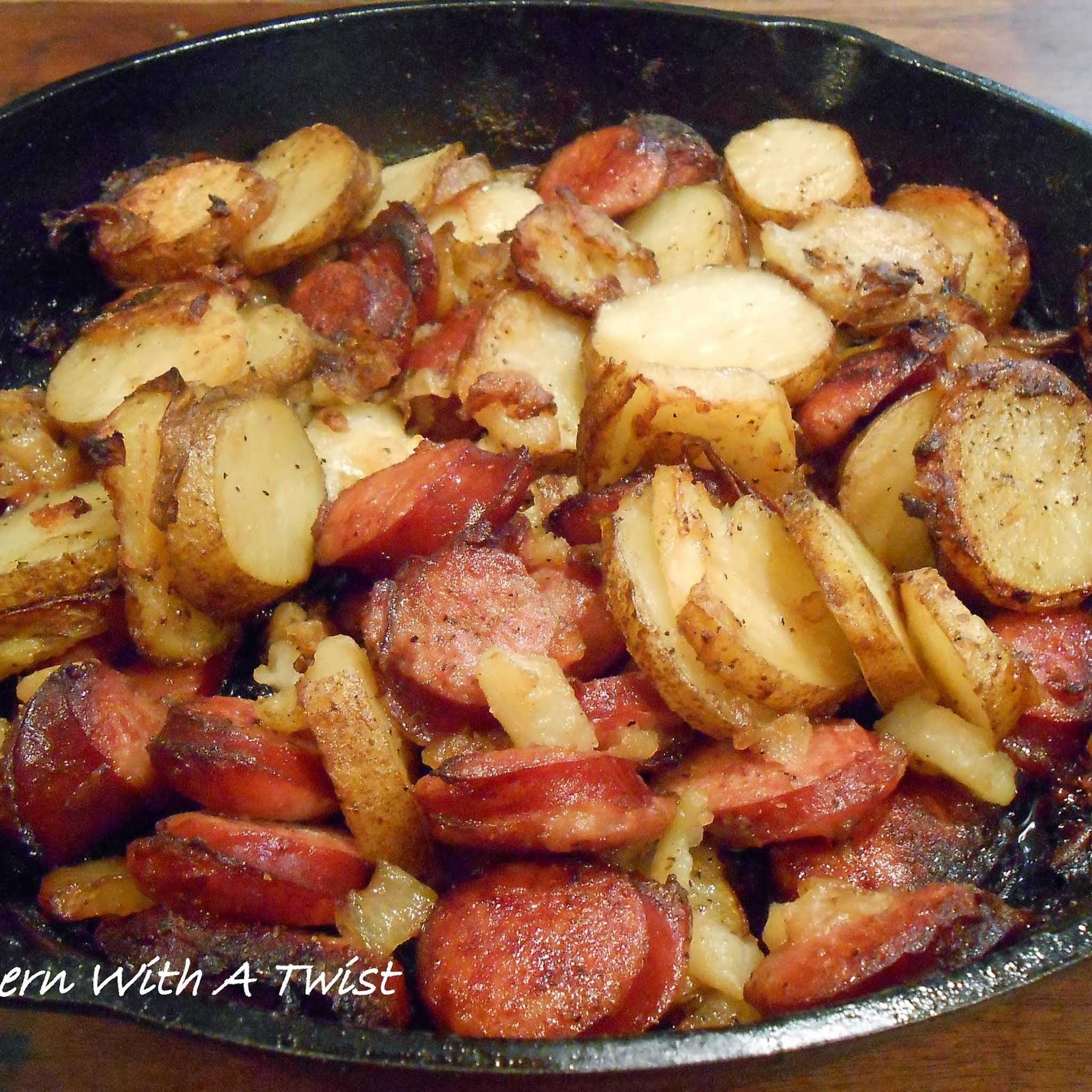 Sausage, Onion and Greek Potatoes