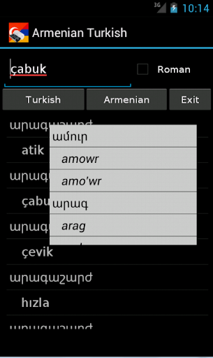 Armenian Turkish Dictionary