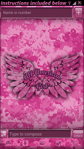 Pink Camo USA for GO SMS