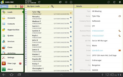 Mobile CRM+ MSCRM for Tablet