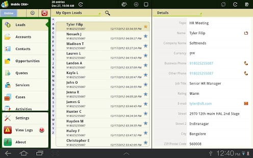 Mobile CRM+ MSCRM for Tablet