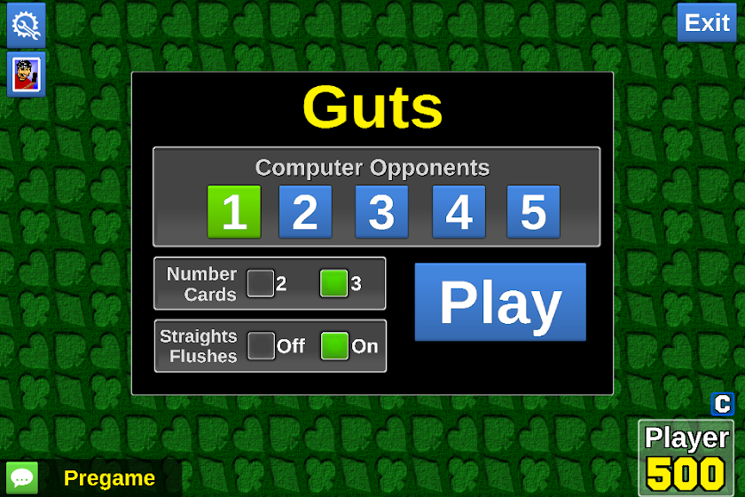 Guts Poker Screen 1