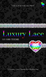 Rainbow Luxury Lace Theme SMS screenshot 0