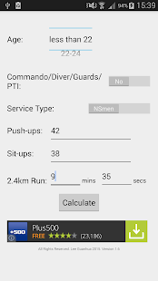 IPPT Score & Award Calculator Screenshots 2