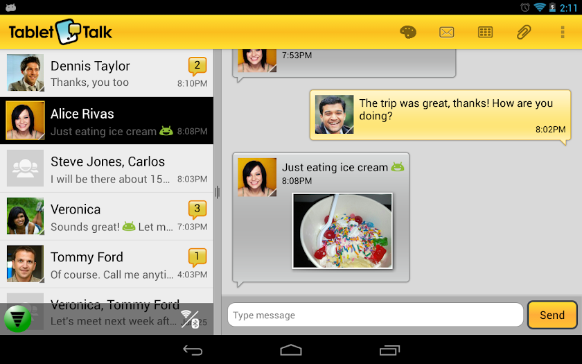 Tablet Talk: SMS &amp; Texting App Screen 2