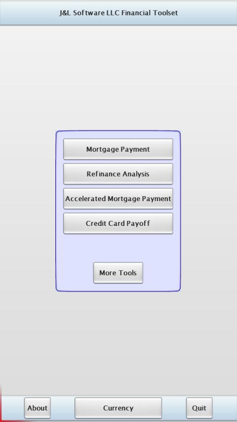 J&amp;L Financial Toolset Screen 1