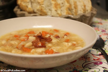 Crock-Pot Bacon &amp; Bean Soup Recipe