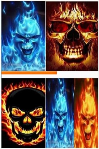 Skulls on fire