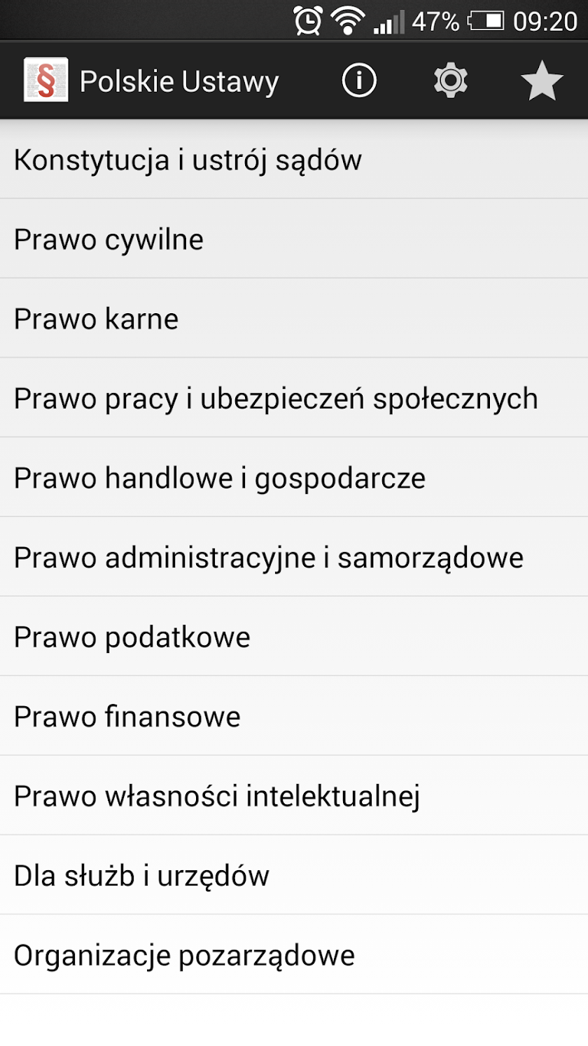 Polskie Ustawy (Kodeksy) Screen 1