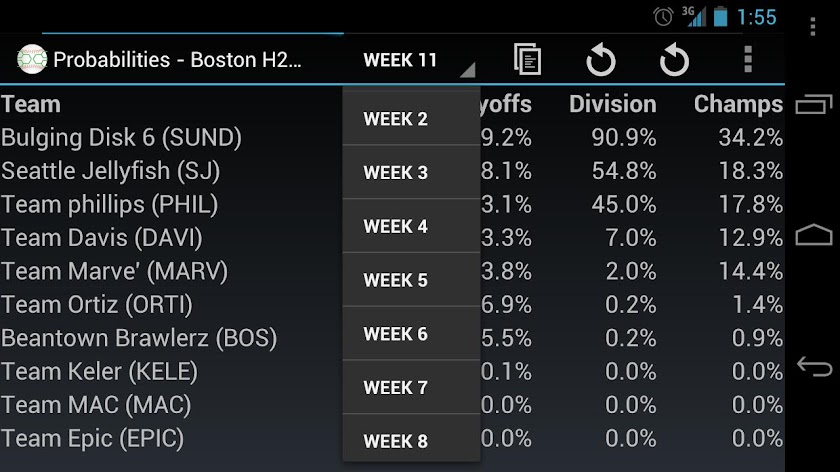 Fantasy Playoffs Predictor Screen 3