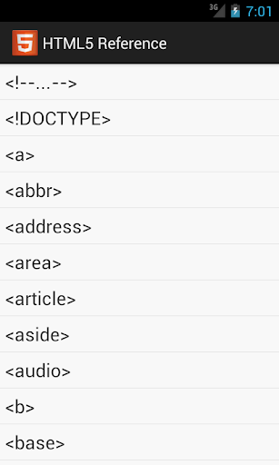 HTML5 Reference