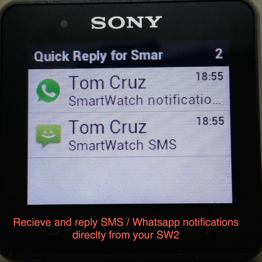 Quick Reply for SmartWatch 2 Screen 1