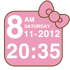 Cute Pink Cat Time Widget icon