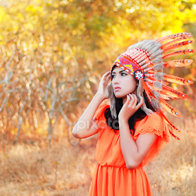Apache Girl by Jnr Lavigne - People Portraits of Women
