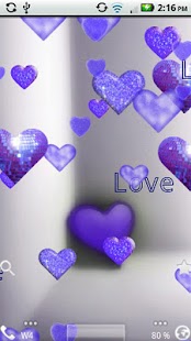 Purple Sparkle Hearts Live