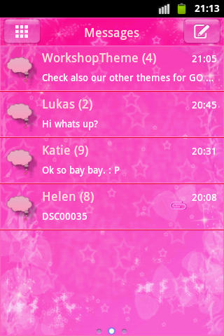 GO SMS Theme Pink Star Buy